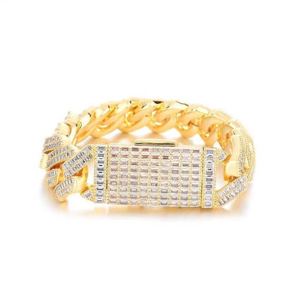 20mm Double Row T-Cut Zircon Cuban Link Bracelet - CaratixJewelry