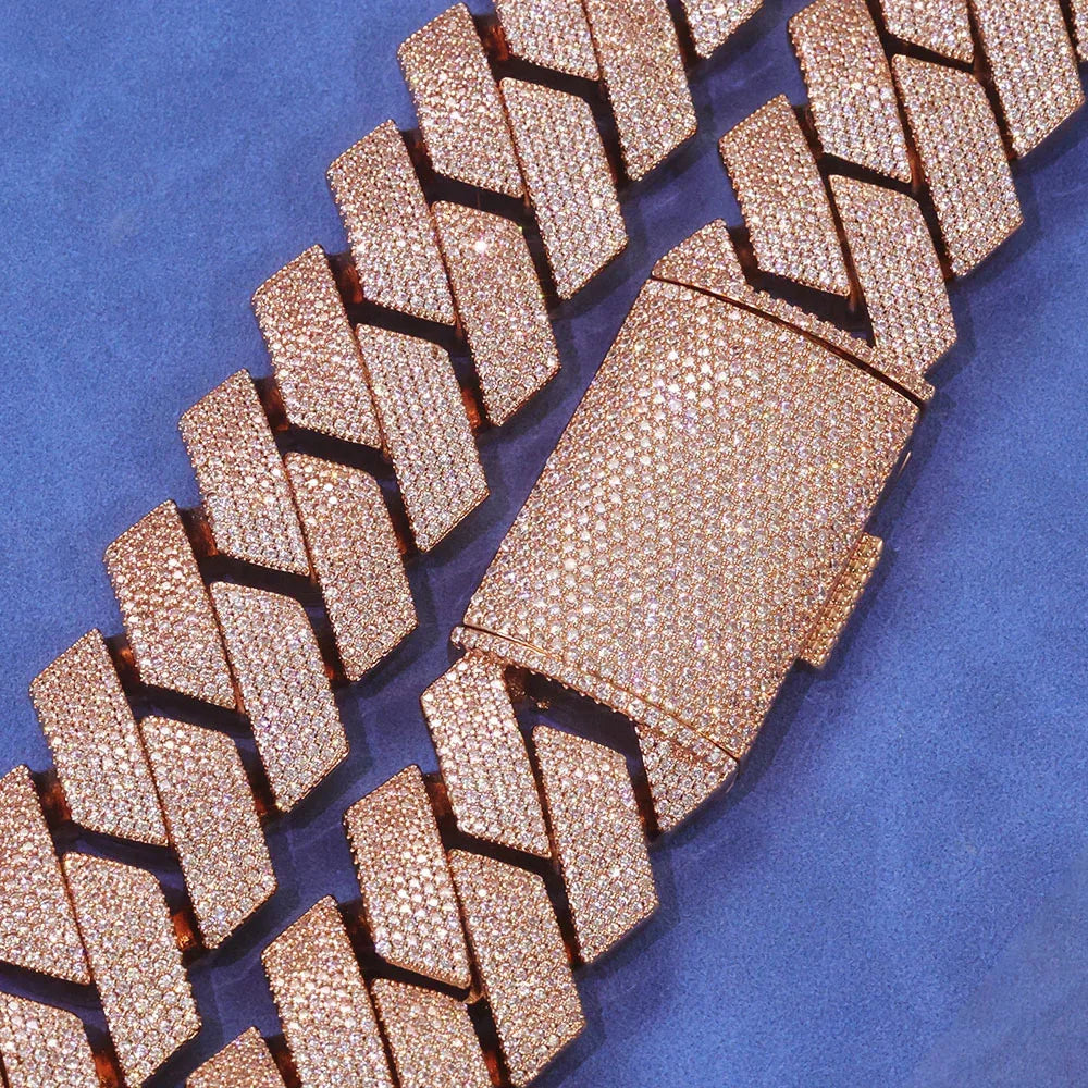 Iced Out Cuban Chain Necklace Six Row Cut Zircon - CaratixJewelry