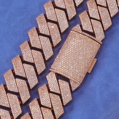 Iced Out Cuban Chain Necklace Six Row Cut Zircon - CaratixJewelry