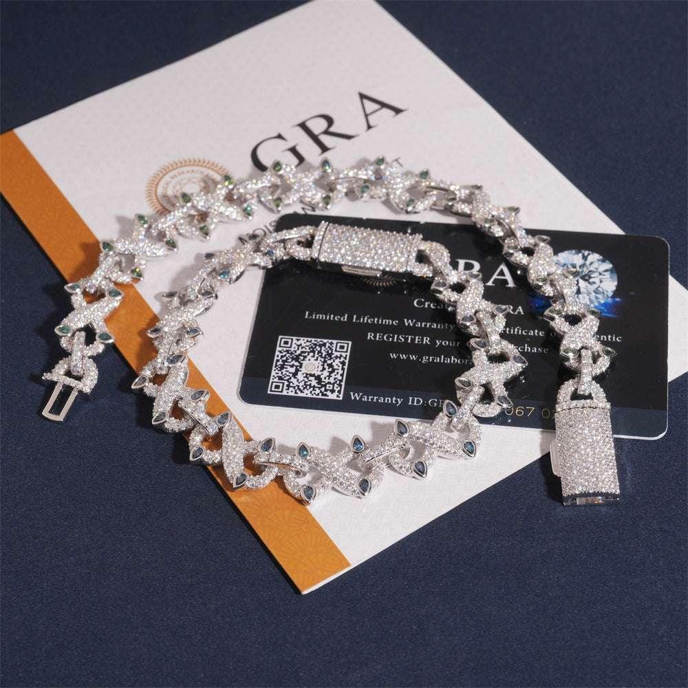 Moissanite Figure-Eight Bracelet | S925 Silver Iced Out Hip Hop Jewelry - CaratixJewelry