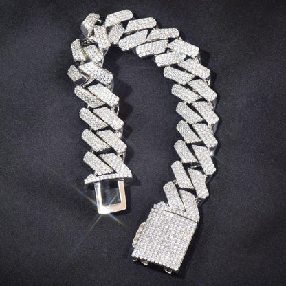 18mm Cuban Chain Necklace with Zircon - CaratixJewelry