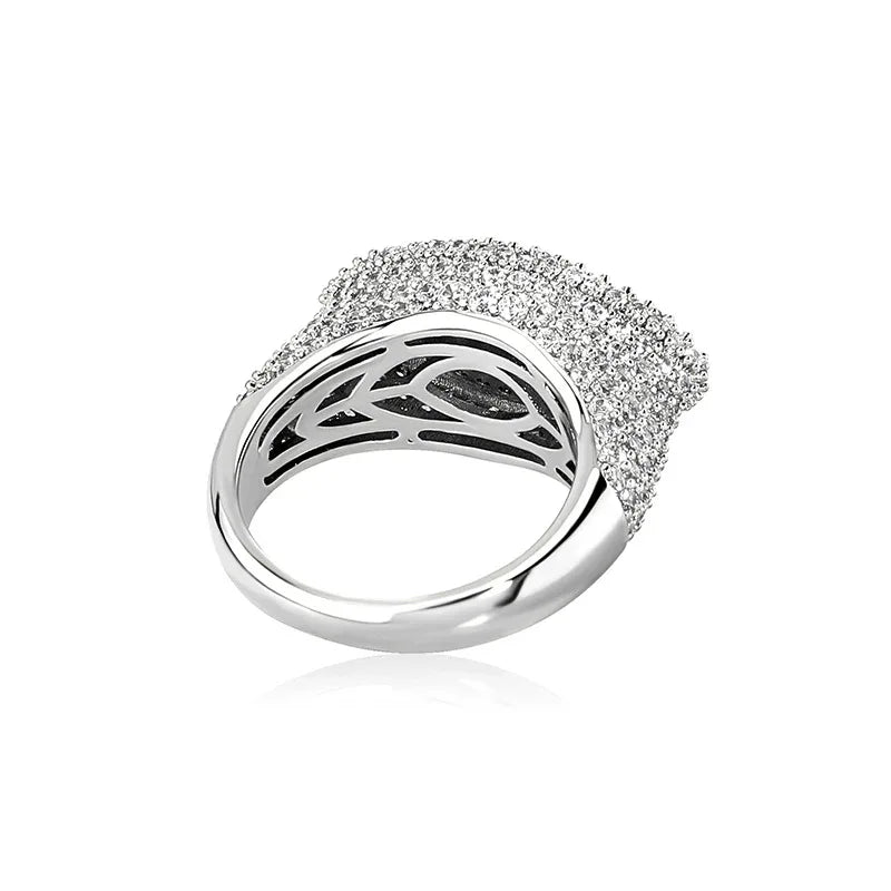Iced Out Evil Eye Ring | 3D Sculpted Protection Motif Band | Caratix