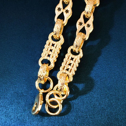 10mm Creative Coin Chain Necklace for Men | Gold Plated - CaratixJewelry