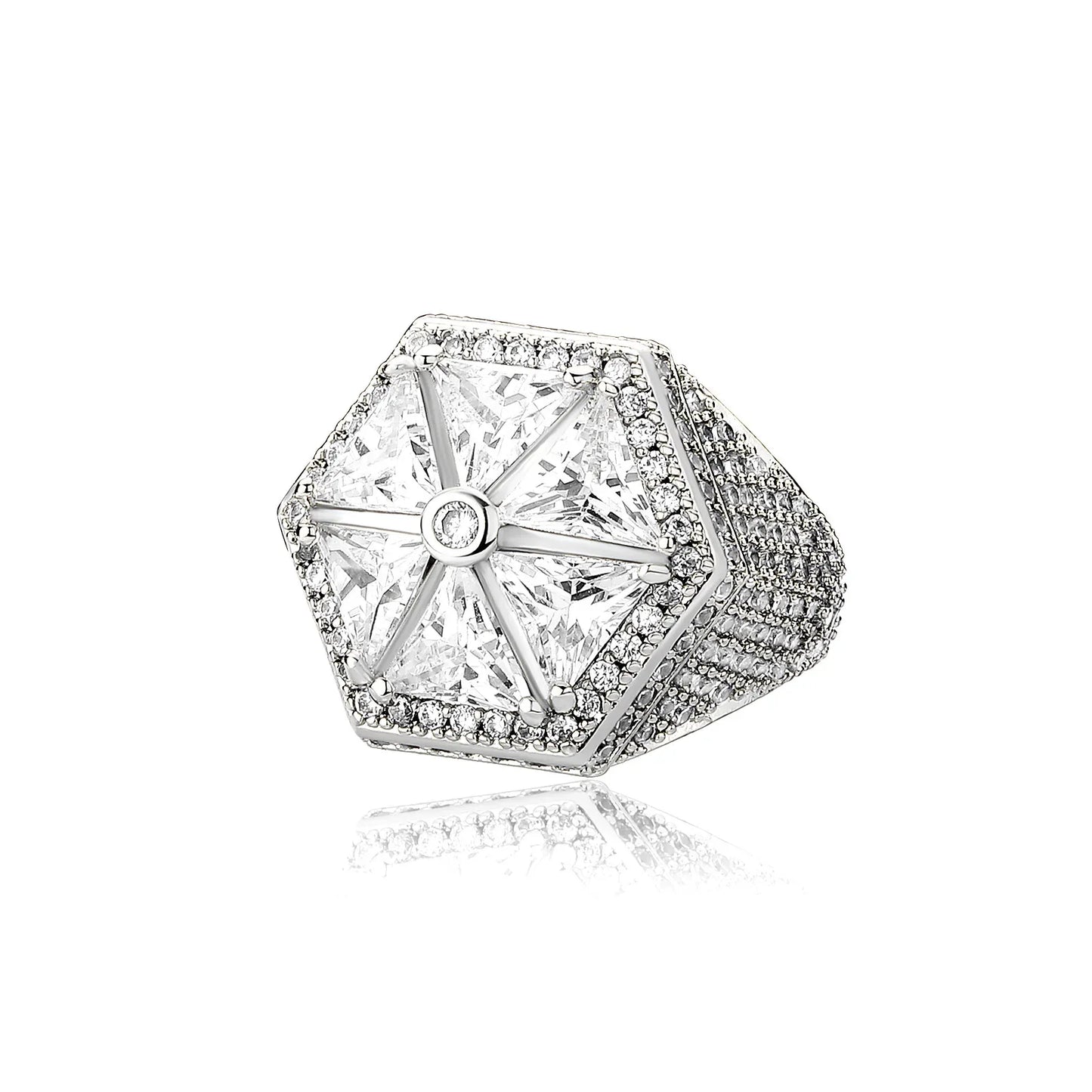 Candy Colored Hexagon Ring | Colorful Zirconia Windmill Band | Caratix
