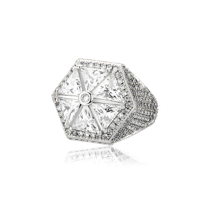 Candy Colored Hexagon Ring | Colorful Zirconia Windmill Band | Caratix