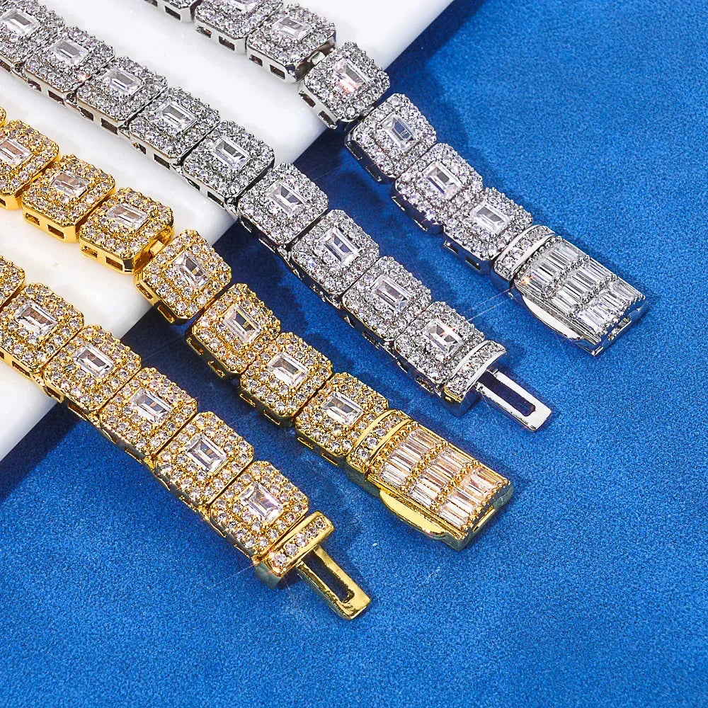 Triple-Row Moissanite Bubble Cuban Link Chain – Custom S925 Sterling Silver Iced-Out Hip Hop Men’s Luxury Streetwear Necklace - CaratixJewelry