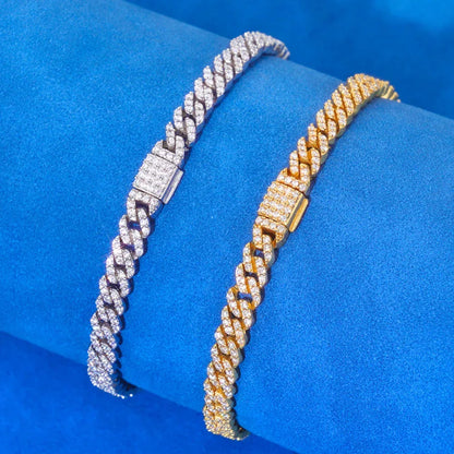Custom 5mm S925 Sterling Silver Cuban Bracelet | Men's Light Luxury Iced Out Jewelry | Caratix - CaratixJewelry