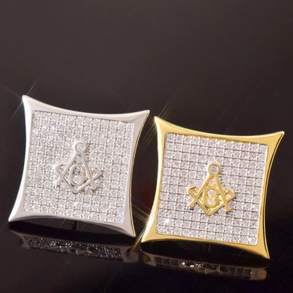 Small Round Iced Out Stud Earrings with Zircon | Creative & Trendy Hip Hop Jewelry | Caratix Jewelry - CaratixJewelry