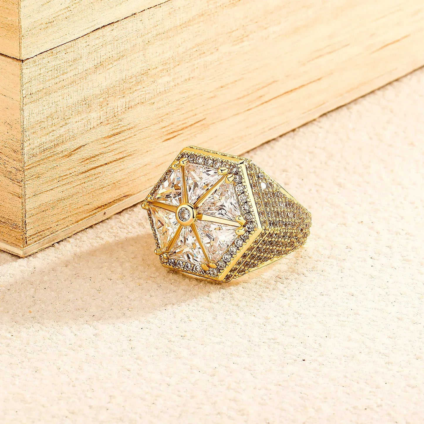 Candy Colored Hexagon Ring | Colorful Zirconia Windmill Band | Caratix