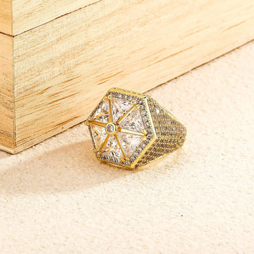 Candy Colored Hexagon Ring | Colorful Zirconia Windmill Band | Caratix