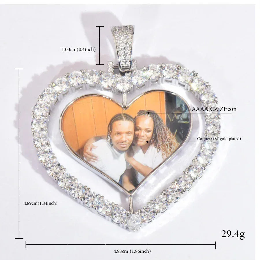 Heart Photo Locket Pendant | Custom Picture Replaceable Necklace - CaratixJewelry