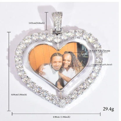 Heart Photo Locket Pendant | Custom Picture Replaceable Necklace - CaratixJewelry