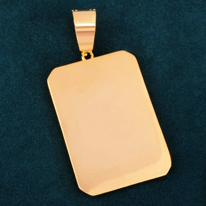 Dog Tag Photo Frame Pendant | CZ Iced Out DIY Custom Picture Hip Hop Necklace - CaratixJewelry