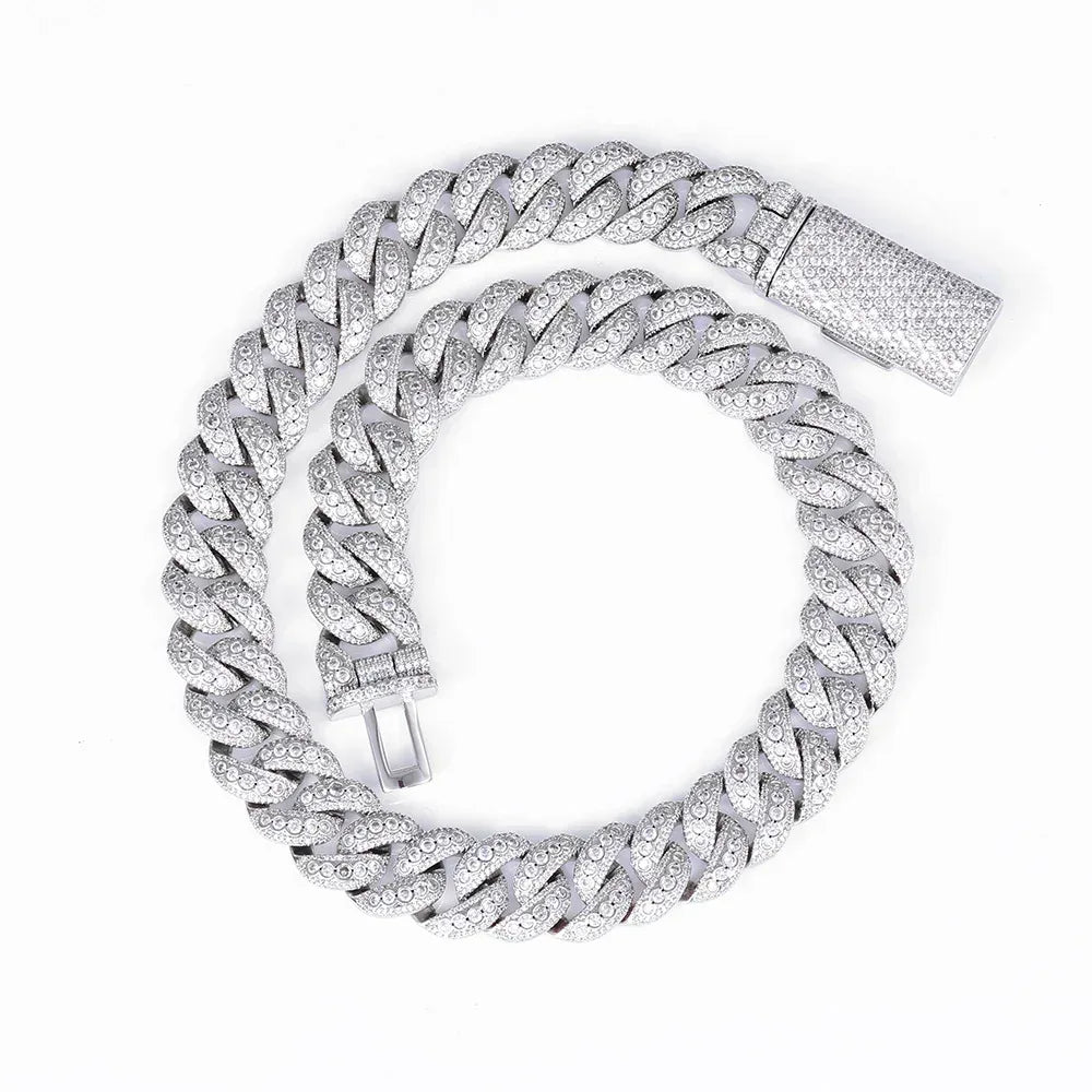 18mm Flip Clasp Full Cuban Link Necklace Hip Hop Bling Jewelry for Men | Caratix Jewelry - CaratixJewelry