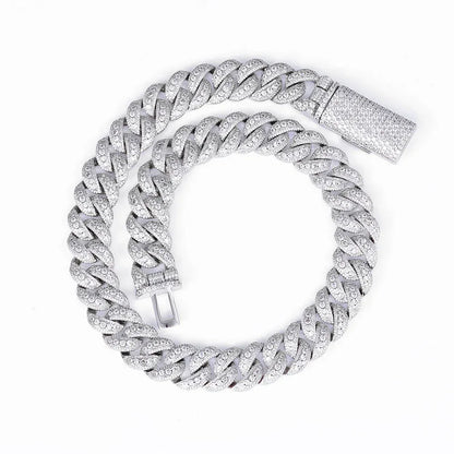 18mm Flip Clasp Full Cuban Link Necklace Hip Hop Bling Jewelry for Men | Caratix Jewelry - CaratixJewelry