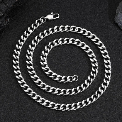 6mm Four-Sided Cut Cuban Chain Necklace with Box Clasp for Men | Caratix Jewelry - CaratixJewelry