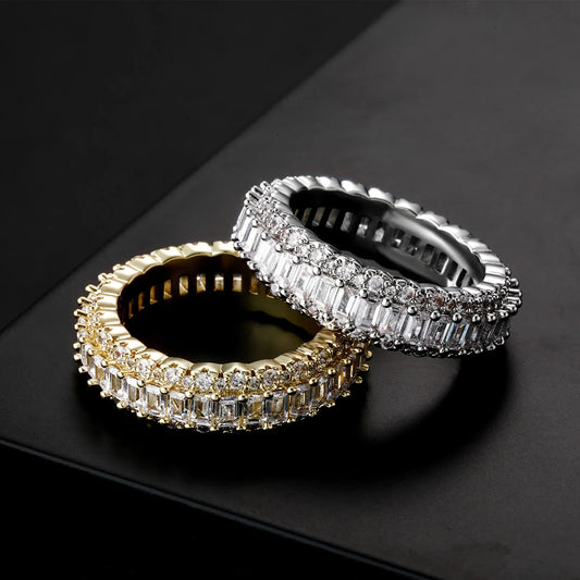 Unisex Full Iced Out Ring | Premium Micro-Pave Zirconia Band | Caratix