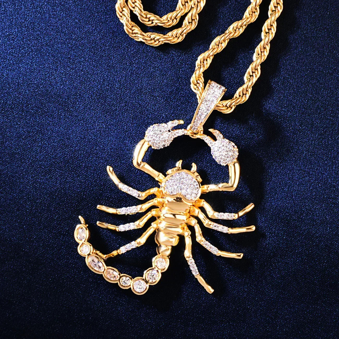 Iced Out Scorpion Pendant Necklace for Men – Hip Hop CZ Streetwear Jewelry - CaratixJewelry