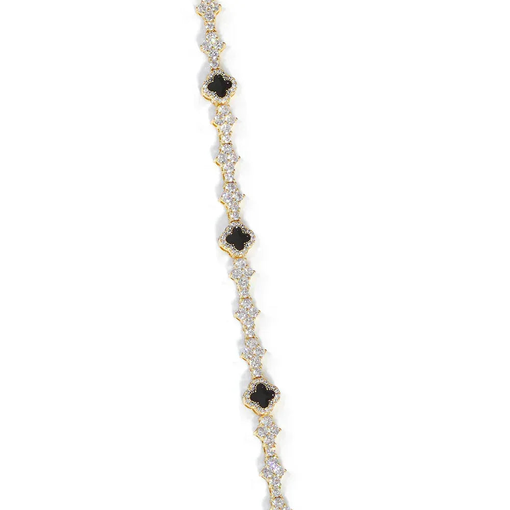 6.5mm Men's Airplane & Clover Tennis Bracelet | Iced Out Zircon Handpiece | Premium Hip Hop Jewelry | Caratix - CaratixJewelry