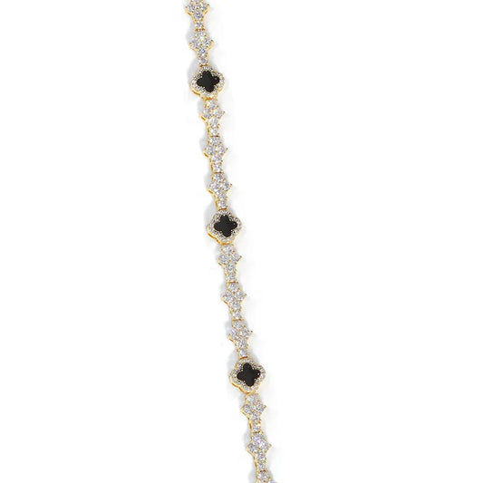 6.5mm Men's Airplane & Clover Tennis Bracelet | Iced Out Zircon Handpiece | Premium Hip Hop Jewelry | Caratix - CaratixJewelry
