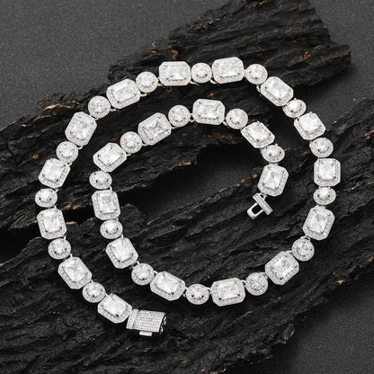 10mm Moissanite Candy Chain for Men – S925 Sterling Silver Luxury Hip Hop Necklace - CaratixJewelry
