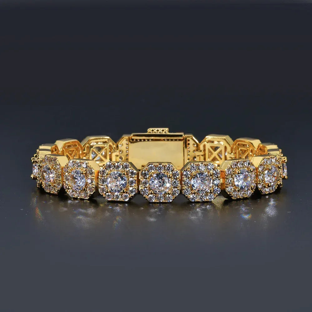 10mm Square Tennis Chain Iced-Out Zircon Bracelet for Men | Caratix Jewelry - CaratixJewelry