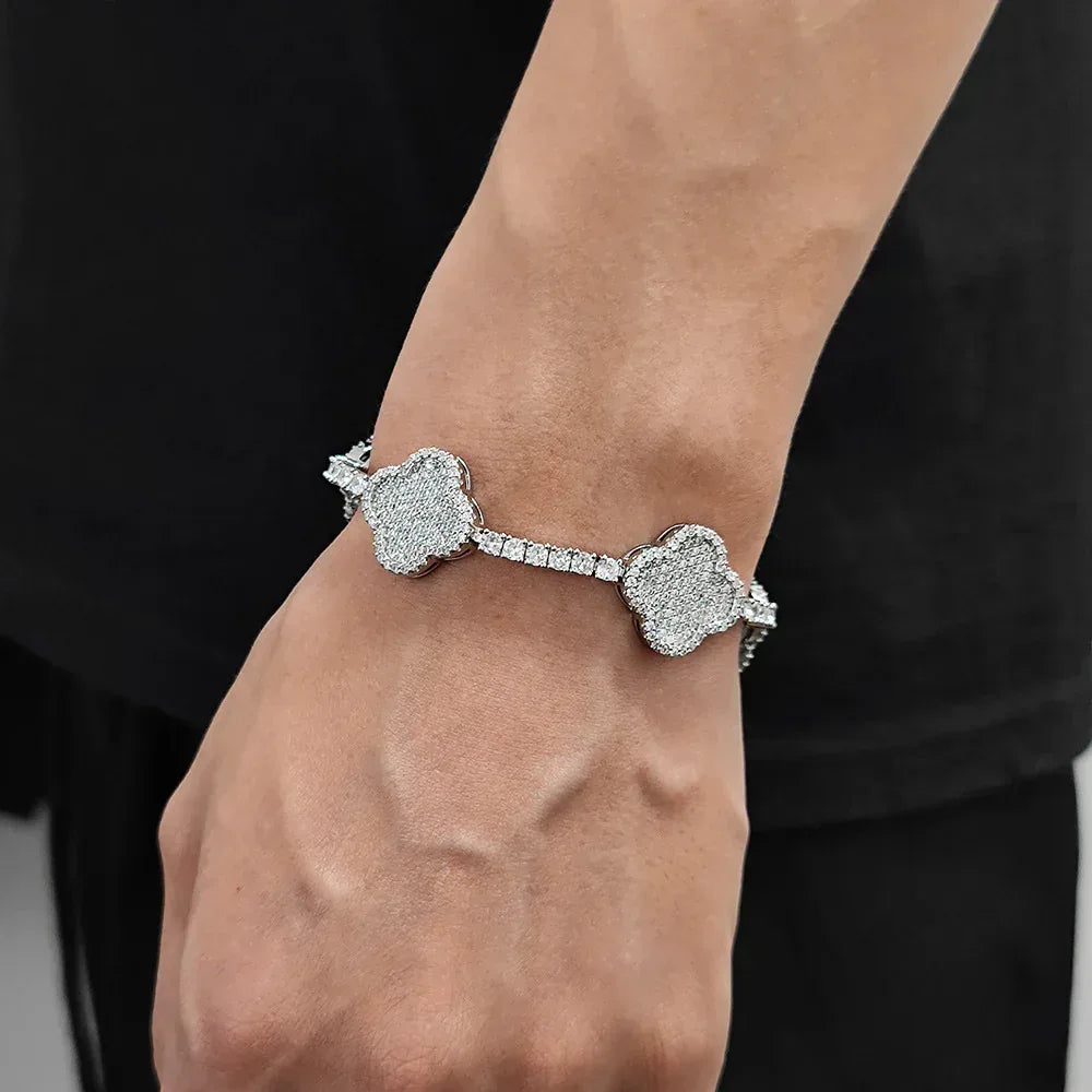 Iced Out Tennis Chain Zircon Bracelet with Spring Clasp for Men | Caratix Jewelry - CaratixJewelry