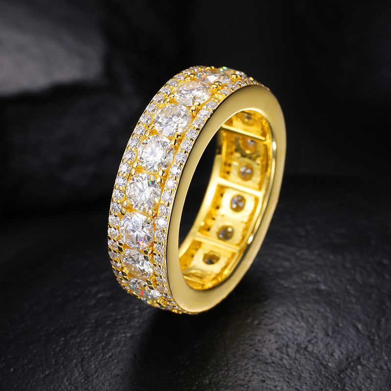 Unisex Moissanite Round Ring 925 Sterling Silver | Caratix
