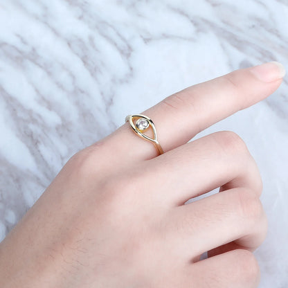 Solid 925 Sterling Silver Evil Eye Ring | Protective Amulet Band | Caratix