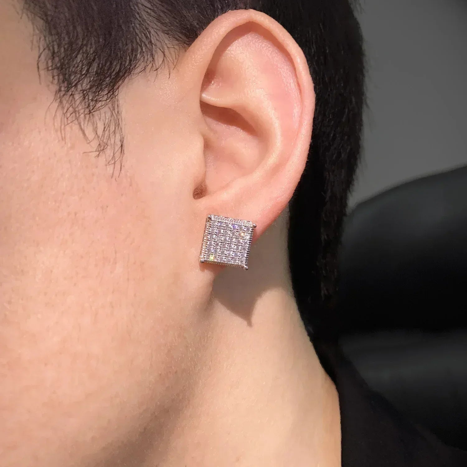 Octagon Iced Out Stud Earrings with Zircon | Simple & Trendy Hip Hop Jewelry | Caratix Jewelry - CaratixJewelry
