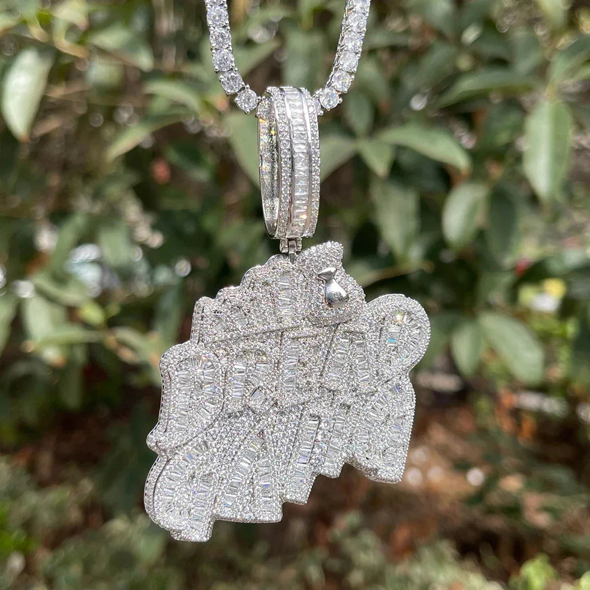 Luxury Women's BREADGANG Pendant Necklace | Hip Hop Iced Out CZ Jewelry | Genuine Copper 18K Gold Plated Bling | Streetwear Gift | Caratix - CaratixJewelry