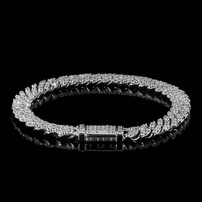 Custom 8mm S925 Silver Cuban Bracelet | Men's Luxury Hip Hop Jewelry | Caratix - CaratixJewelry