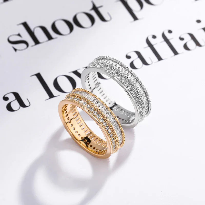 Unisex Iced Out Hip Hop Ring | Full Zirconia Fashion Band | Caratix