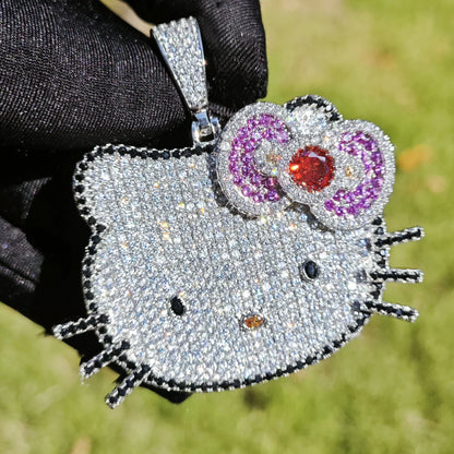 Cute Cat Pendant Necklace for Women – Gold Plated Cartoon CZ Sweet Style Jewelry - CaratixJewelry