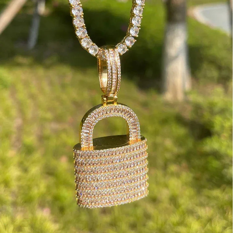Unisex "Sweet & Cool" Lock Necklace | Premium Copper CZ Minimalist Jewelry - CaratixJewelry