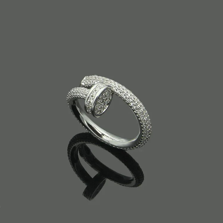 Luxury Iced Out Nail Ring Set | Heavyweight Full Pave Spike Band | Caratix