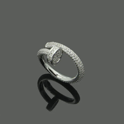 Luxury Iced Out Nail Ring Set | Heavyweight Full Pave Spike Band | Caratix