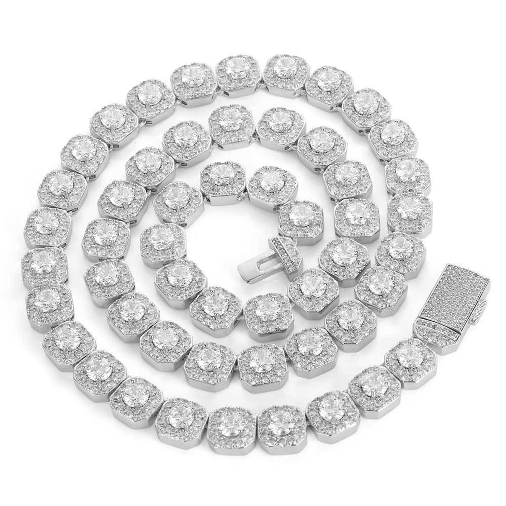 Ice Cube Moissanite Chain – S925 Sterling Silver Iced-Out Hip Hop Men’s Trendy Streetwear Necklace - CaratixJewelry
