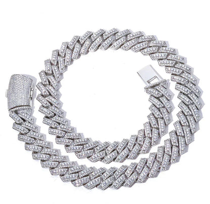 Custom 20mm Rhombus Triple-Row Cuban Necklace - CaratixJewelry