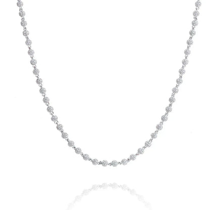 4mm Moissanite Beaded Chain for Men – S925 Sterling Silver High-Quality Custom Luxury Necklace - CaratixJewelry