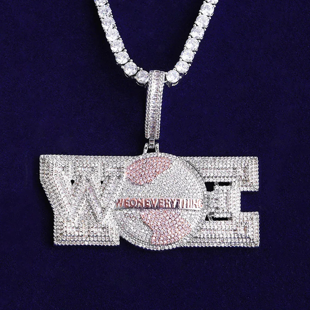 Iced Out "We On Everything" Pendant | Men's Crew Loyalty Necklace - CaratixJewelry