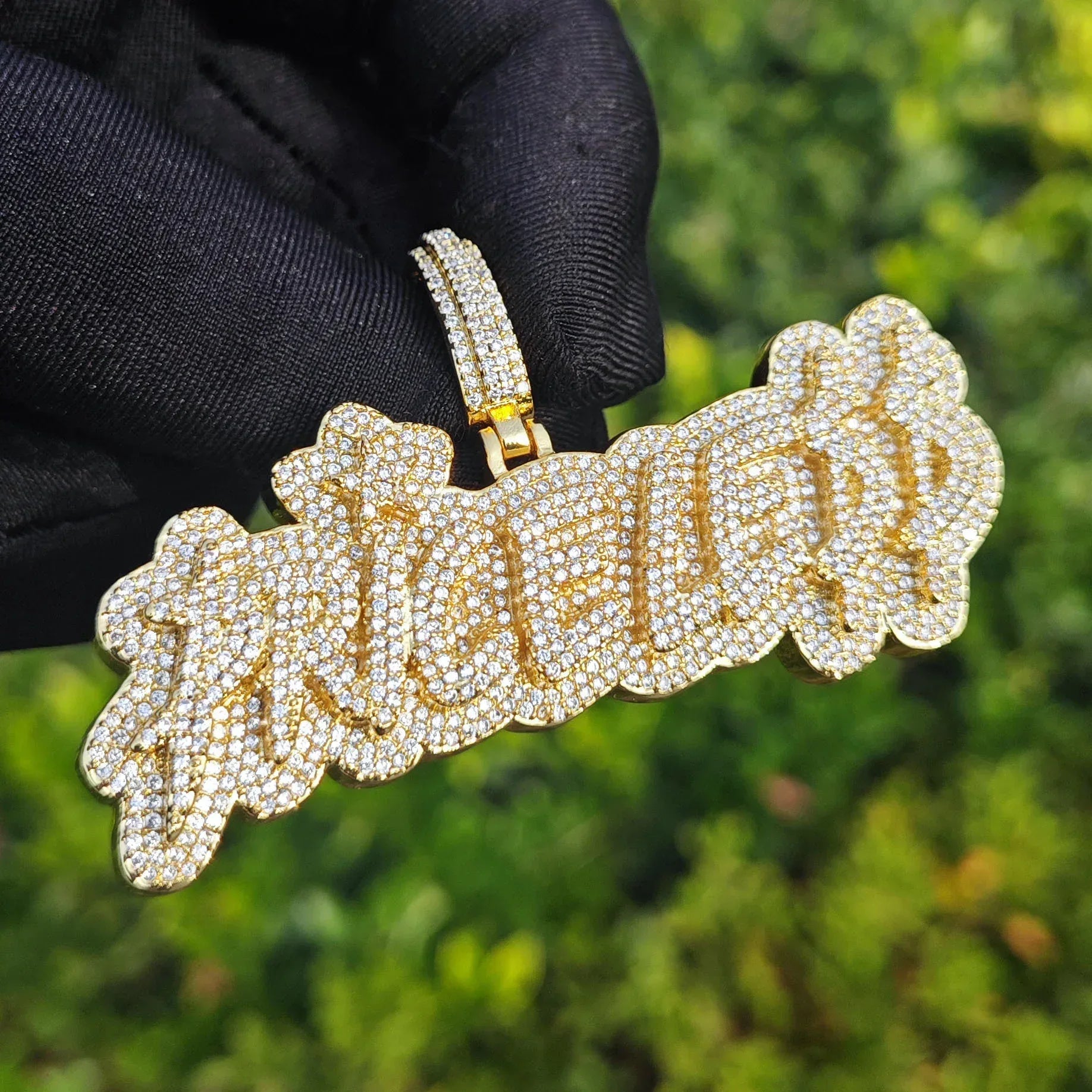 Iced Out Letter Pendant Necklace | CZ Hip Hop Streetwear Unisex Jewelry - CaratixJewelry