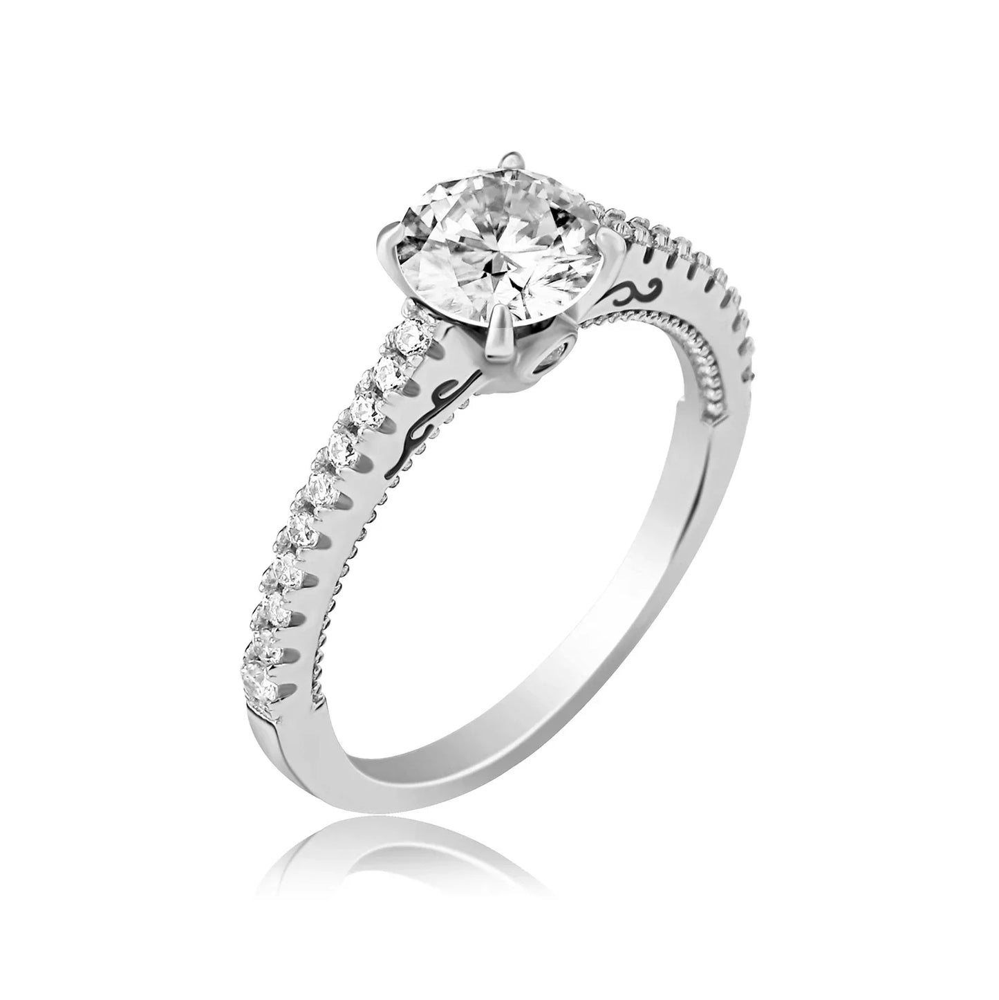 D Color VVS1 Moissanite Ring | S925 Sterling Silver | Caratix
