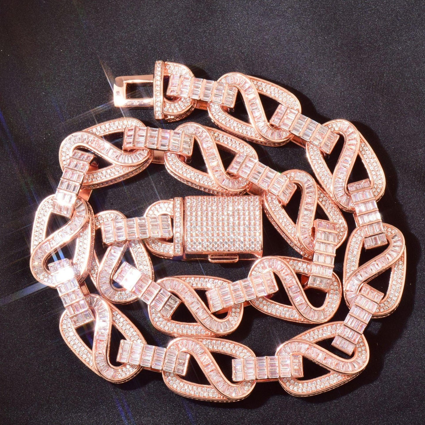 18mm Iced Out T-Shape Mixed Zircon Cuban Chain Necklace - CaratixJewelry