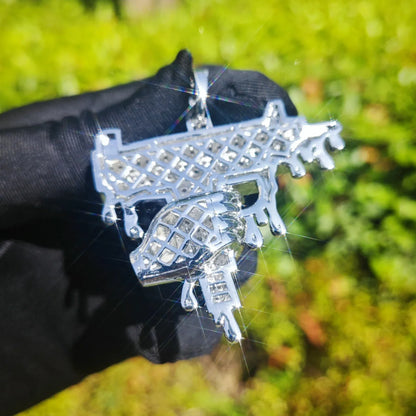 Hip Hop Rapper Style Pendant | CZ Iced Out Men’s Street Dance Trend Necklace - CaratixJewelry