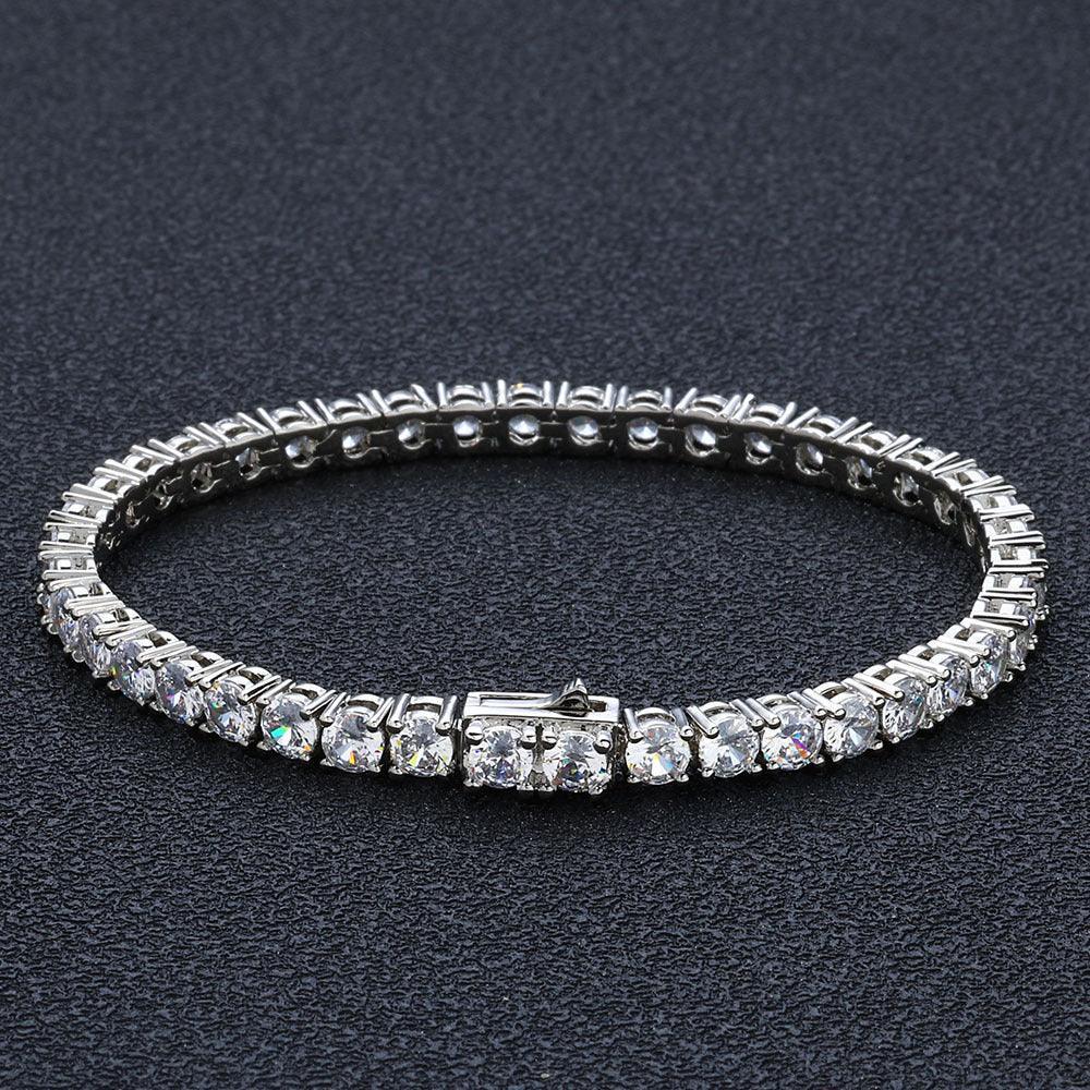Iced Out Tennis Chain Zircon Bracelet with Spring Clasp for Men | Caratix Jewelry - CaratixJewelry