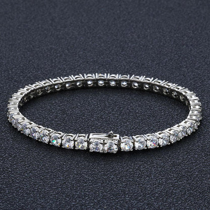 Iced Out Tennis Chain Zircon Bracelet with Spring Clasp for Men | Caratix Jewelry - CaratixJewelry