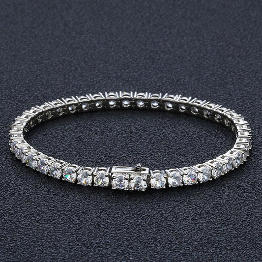 Iced Out Tennis Chain Zircon Bracelet with Spring Clasp for Men | Caratix Jewelry - CaratixJewelry