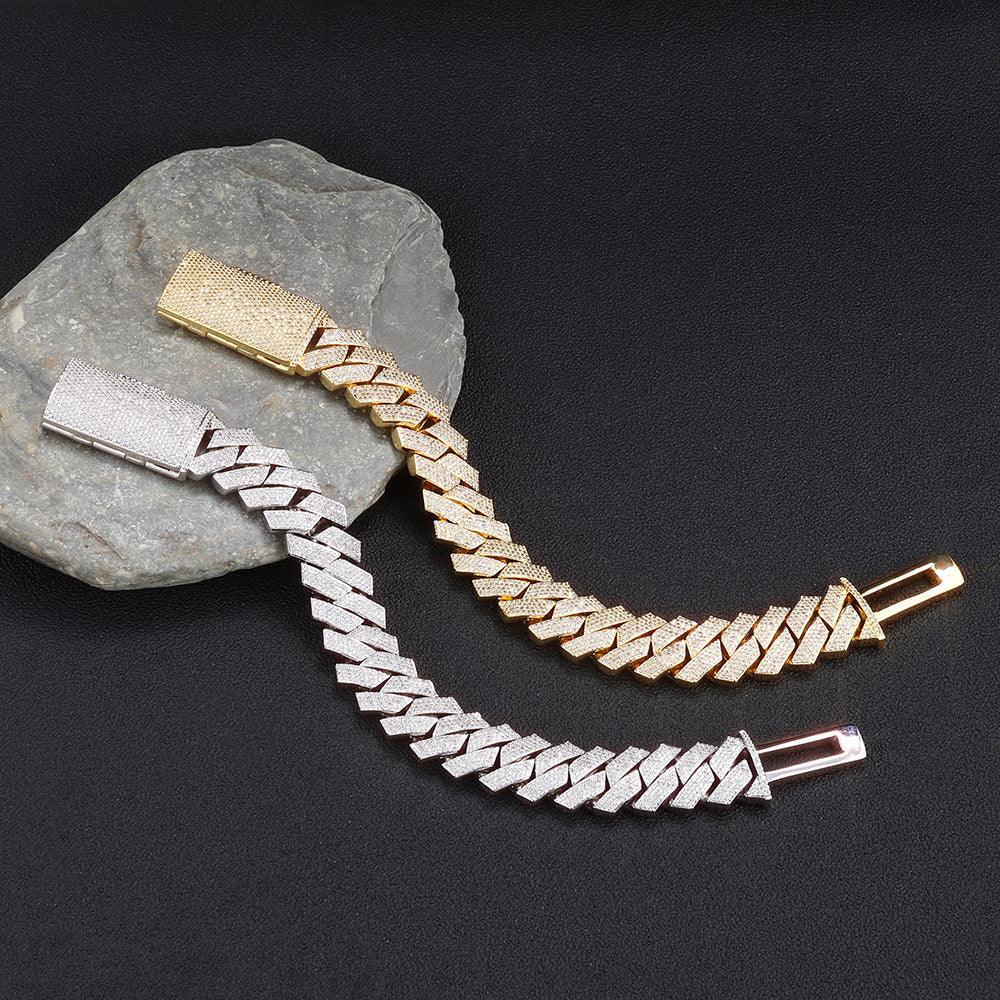 Rapper Iced Out Chain Four Row Cuban Zircon - CaratixJewelry