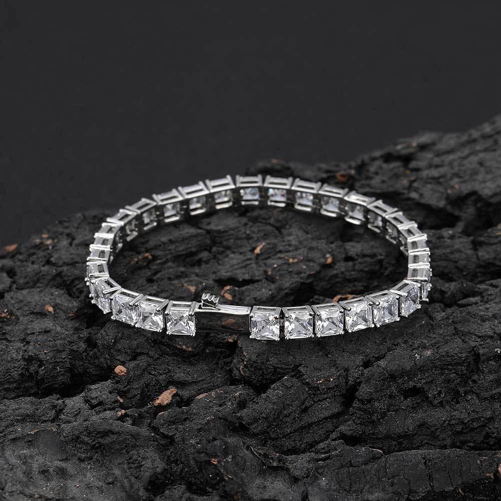 Custom 5.5mm Square Tennis Chain | High-End Hip Hop Bling Bracelet | Caratix - CaratixJewelry